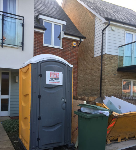Portable loo for building workers in a private house 